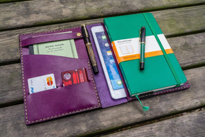 Leather Rhodia A5 Notebook & iPad Mini Cover - Purple-Galen Leather