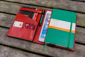 Leather Rhodia A5 Notebook & iPad Mini Cover - Red-Galen Leather