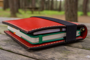 Leather Rhodia A5 Notebook & iPad Mini Cover - Red-Galen Leather