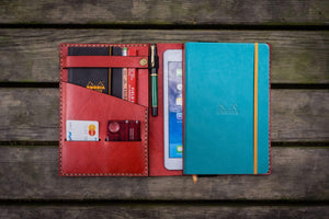 Leather Rhodia A5 Notebook & iPad Mini Cover - Red-Galen Leather