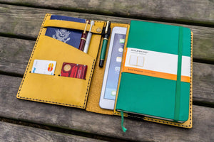 Leather Rhodia A5 Notebook & iPad Mini Cover - Yellow-Galen Leather