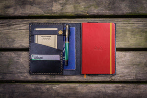 Leather Rhodia A6 Notebook Cover - Black-Galen Leather