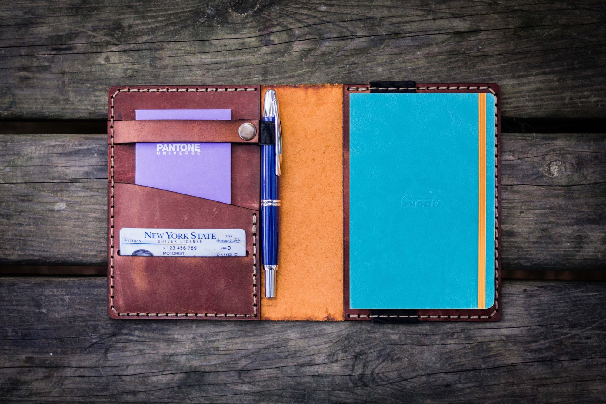 Leather Rhodia A6 Notebook Cover - Crazy Horse Tan-Galen Leather