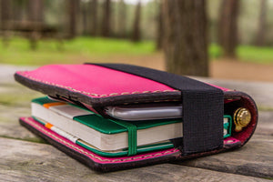 Leather Rhodia A6 Notebook Cover - Pink-Galen Leather