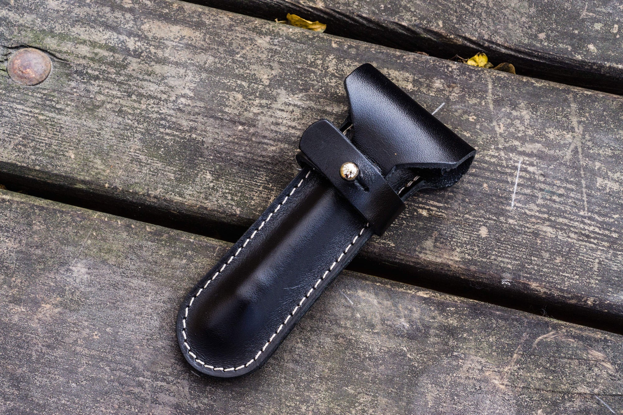 Safety Razor Disposable Razor Case 100% Handmade Leather Safety Razor Case - Black - Galen Leather
