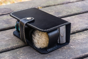 Leather Shaving Travel Kit - Black-Galen Leather