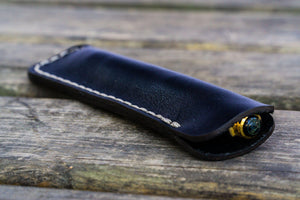 Leather Single Fountain Pen Case / Pen Pouch - Black-Galen Leather