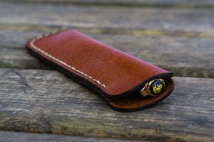 Leather Single Fountain Pen Case / Pen Pouch - Brown-Galen Leather