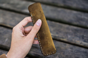 Leather Single Fountain Pen Case / Pen Pouch - Crazy Horse Brown-Galen Leather