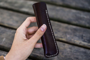 Leather Single Fountain Pen Case / Pen Pouch - Dark Brown-Galen Leather