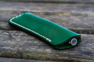 Leather Single Fountain Pen Case / Pen Pouch - Green-Galen Leather