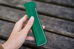 Leather Single Fountain Pen Case / Pen Pouch - Green-Galen Leather