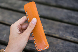 Leather Single Fountain Pen Case / Pen Pouch - Orange-Galen Leather