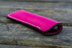 Leather Single Fountain Pen Case / Pen Pouch - Pink-Galen Leather