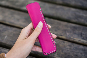 Leather Single Fountain Pen Case / Pen Pouch - Pink-Galen Leather