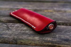 Leather Single Fountain Pen Case / Pen Pouch - Red-Galen Leather