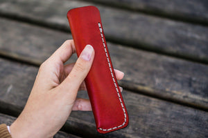 Leather Single Fountain Pen Case / Pen Pouch - Red-Galen Leather