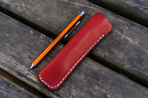 Leather Single Fountain Pen Case / Pen Pouch - Red-Galen Leather