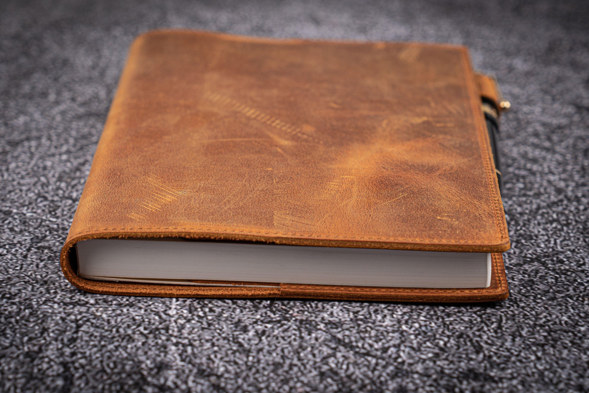 Galen Leather Slim A5 Notebook / Planner Cover - Crazy Horse Brown