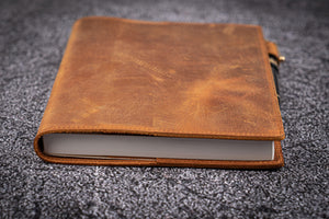 Leather Slim A5 Notebook / Planner Cover - Crazy Horse Brown-Galen Leather