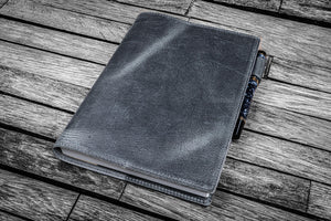 Leather Slim A5 Notebook / Planner Cover - Crazy Horse Smoky-Galen Leather