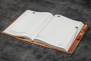 Leather Slim A5 Notebook / Planner Cover - Crazy Horse Tan-Galen Leather