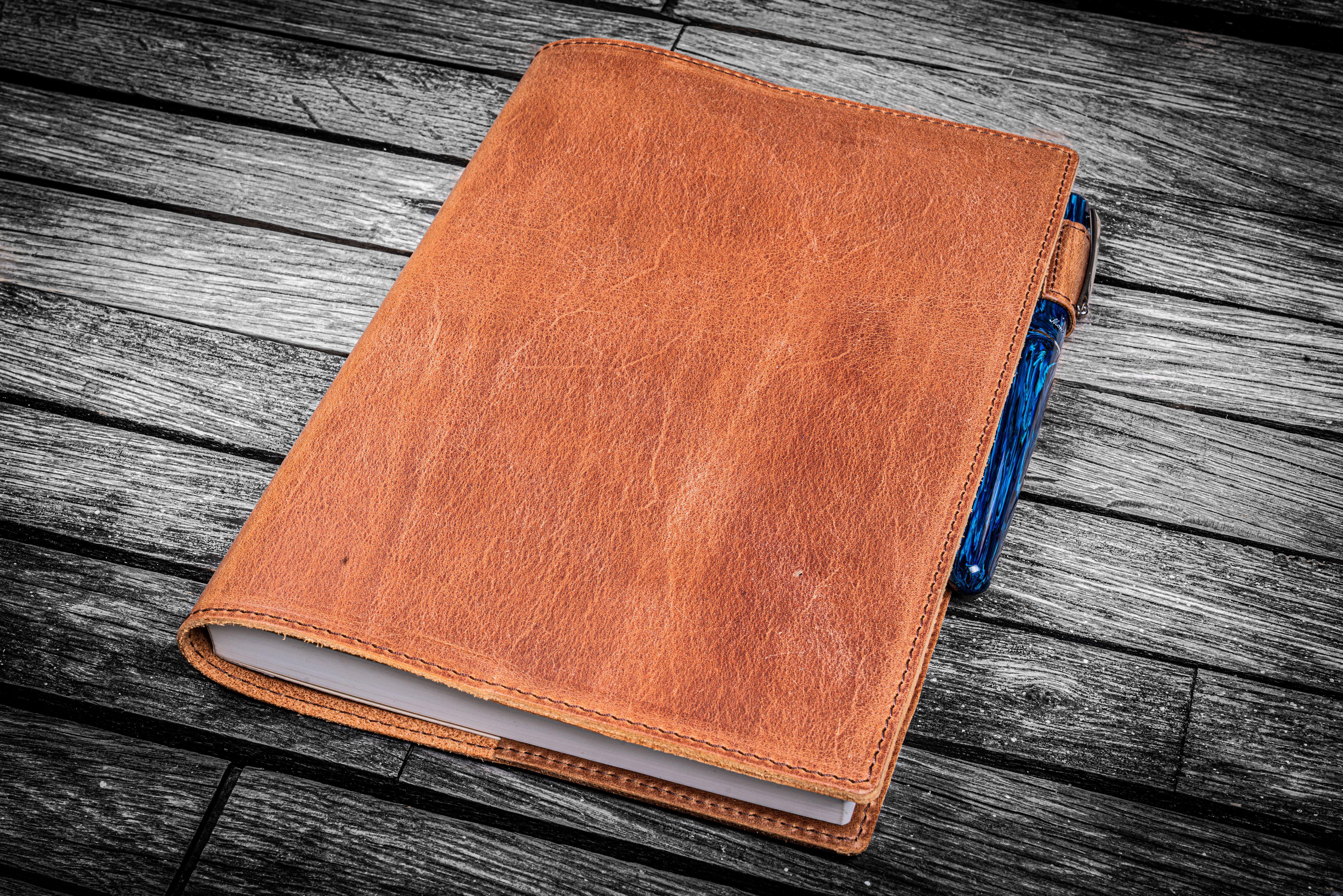 Moterm Leather Cover for A5 Notebooks - Fits Hobonichi Cousin, Stalogy and  Midori MD Planners, with Pen Loop, Card Slots and Back Pocket
