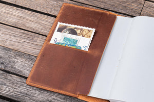 Leather Slim A6 Notebook / Planner Cover - Crazy Horse Tan-Galen Leather