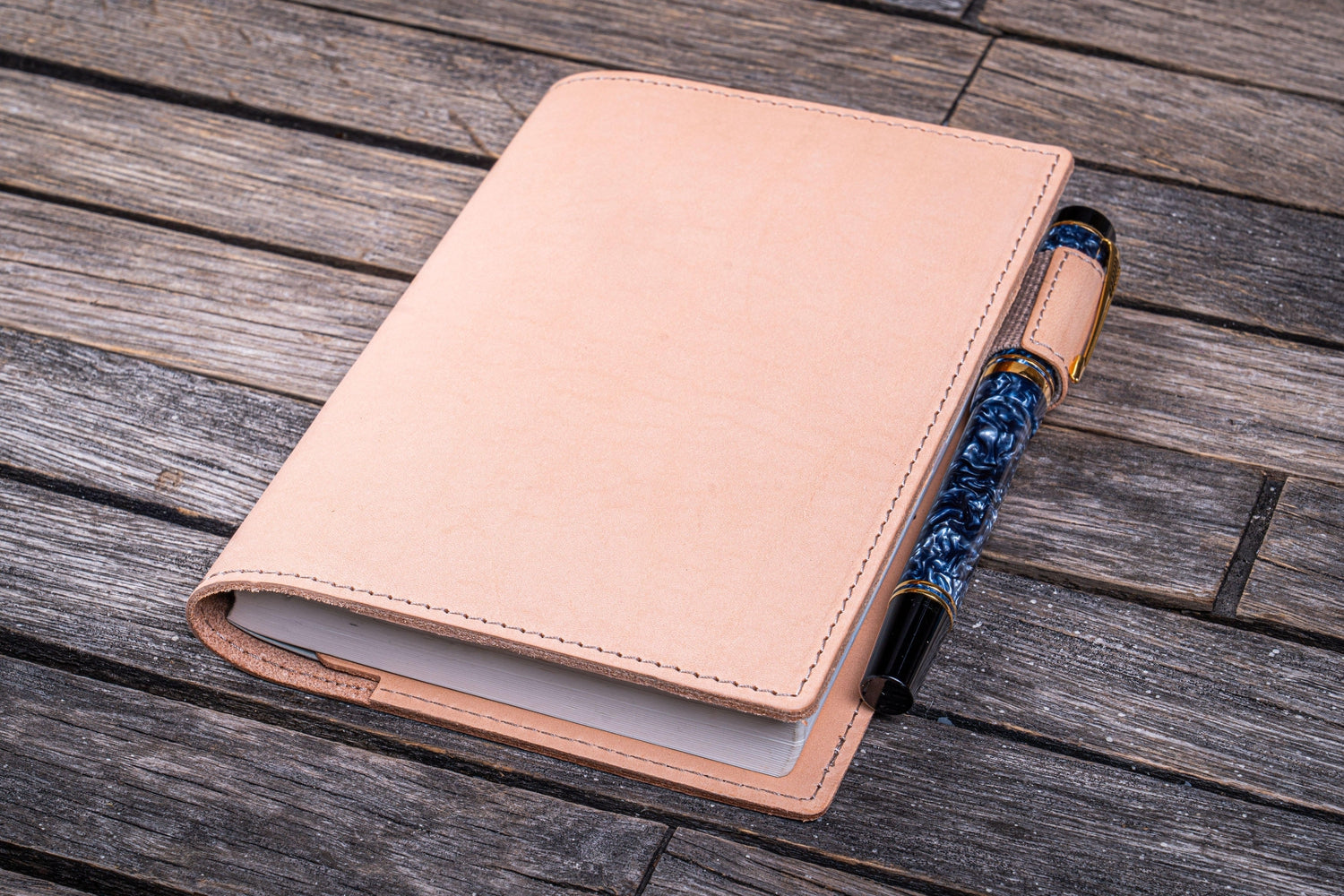 Plain Undyed Leather Slim A6 Notebook / Planner Cover - Galen Leather