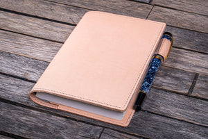 Leather Slim A6 Notebook / Planner Cover - Undyed Leather-Galen Leather