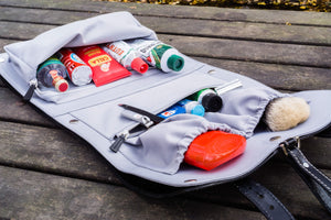 Leather Toiletry / Travel Bag - Black-Galen Leather