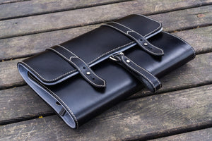 Leather Toiletry / Travel Bag - Black-Galen Leather