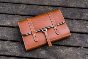 Leather Toiletry / Travel Bag - Brown-Galen Leather