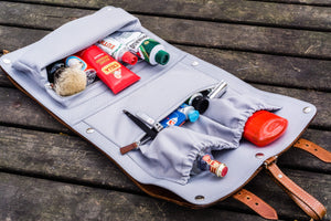 Leather Toiletry / Travel Bag - Brown-Galen Leather