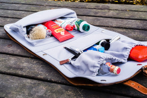 Leather Toiletry / Travel Bag - Brown-Galen Leather