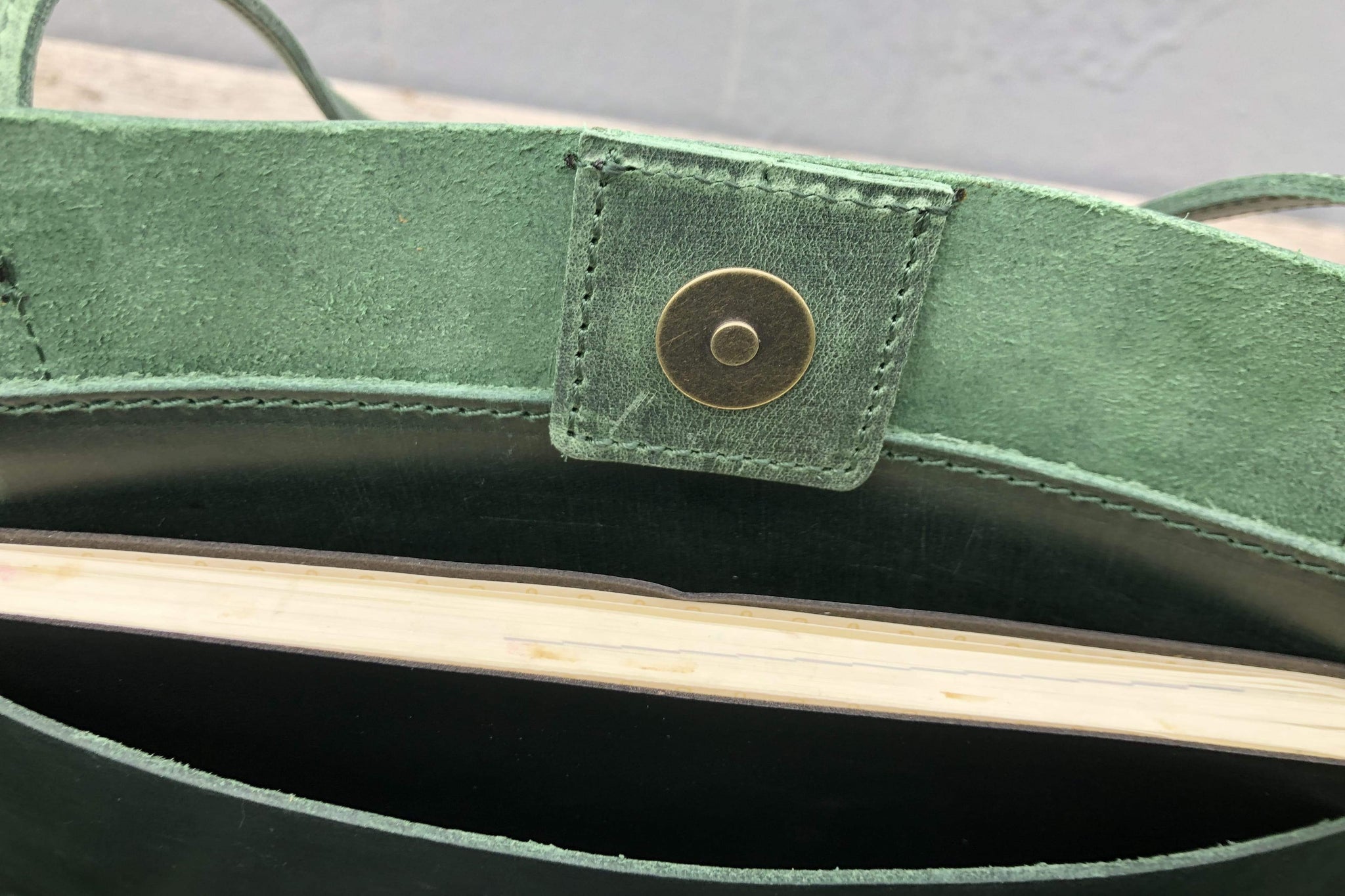 Handmade Green Leather Tote Bag - Galen Leather