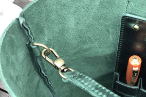 Leather Tote Bag - Crazy Horse Forest Green-Galen Leather