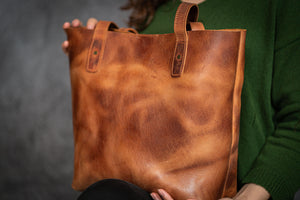 Leather Tote Bag - Crazy Horse Tan-Galen Leather