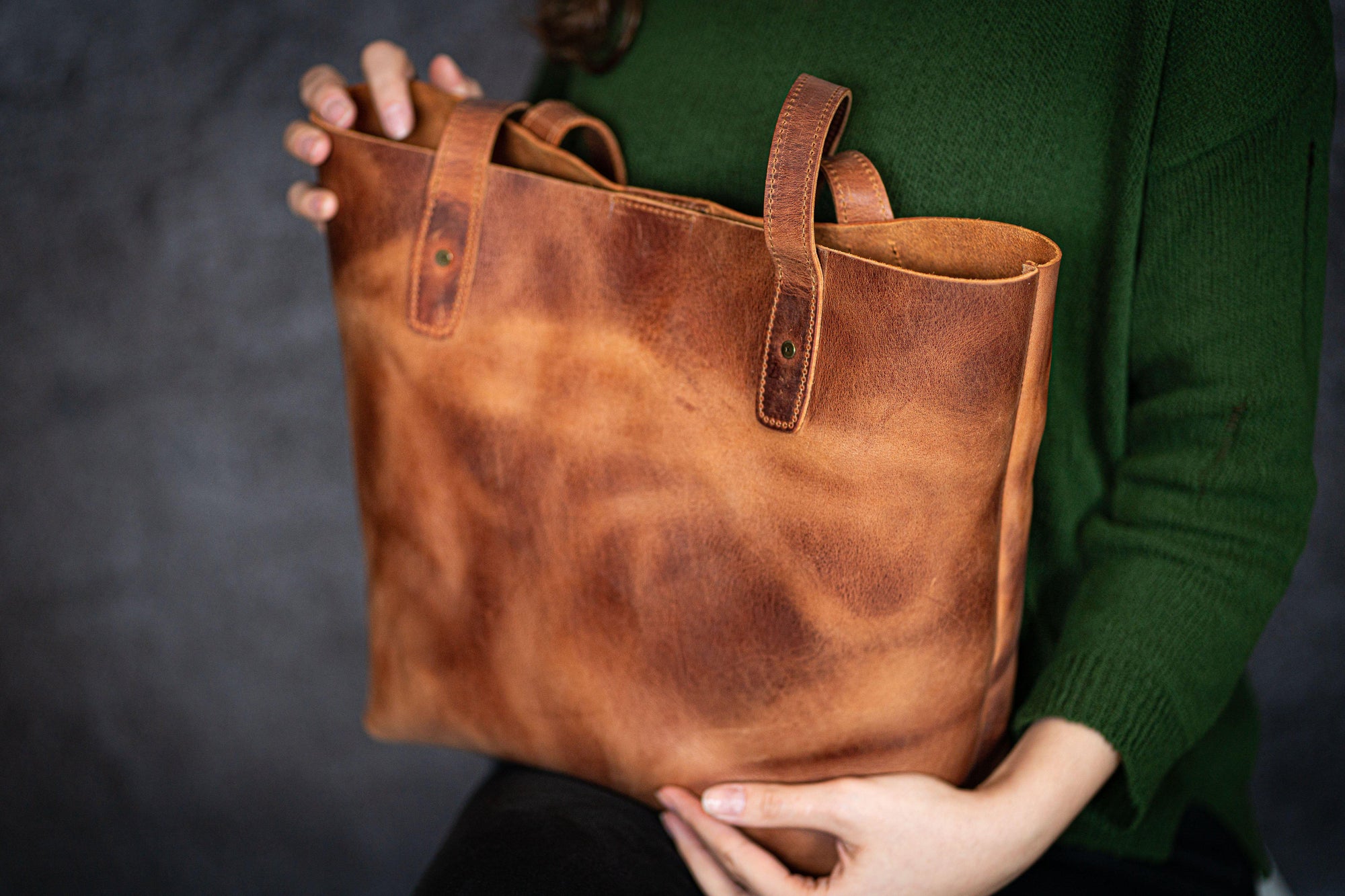 Leather Tote Bag - Crazy Horse Tan-Galen Leather