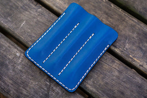 Leather Triple Fountain Pen Case / Pen Pouch - Blue-Galen Leather