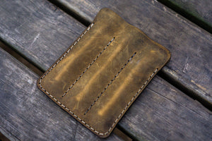 Leather Triple Fountain Pen Case / Pen Pouch - Crazy Horse Brown-Galen Leather