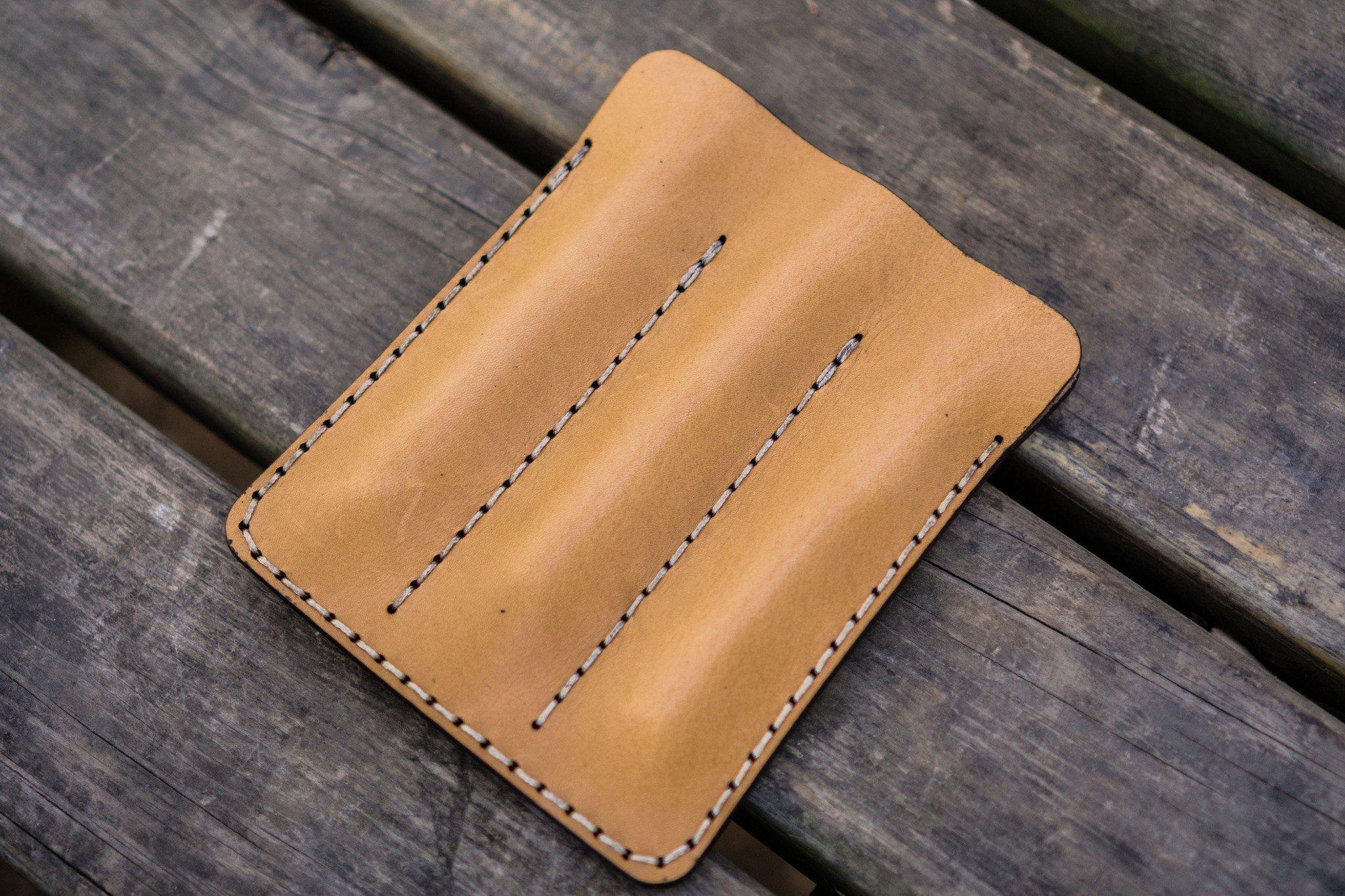 Handmade Leather Triple Fountain Pen Case - Natural - Galen Leather