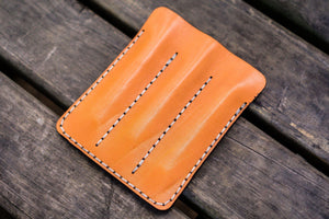 Leather Triple Fountain Pen Case / Pen Pouch - Orange-Galen Leather