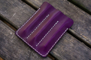 Leather Triple Fountain Pen Case / Pen Pouch - Purple-Galen Leather