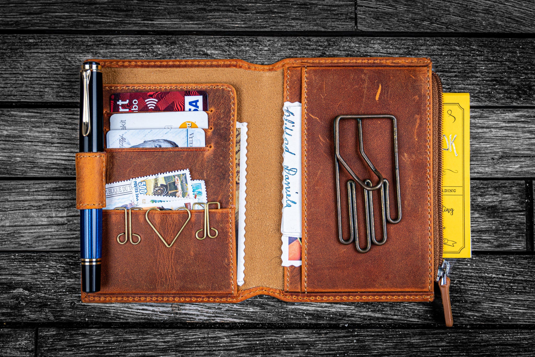 Leather Traveler Wallet For Passport, Cards, and Travel Documents