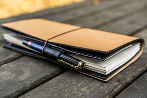 Leather Wallet Insert for Traveler's Notebook - Regular Size - Black-Galen Leather