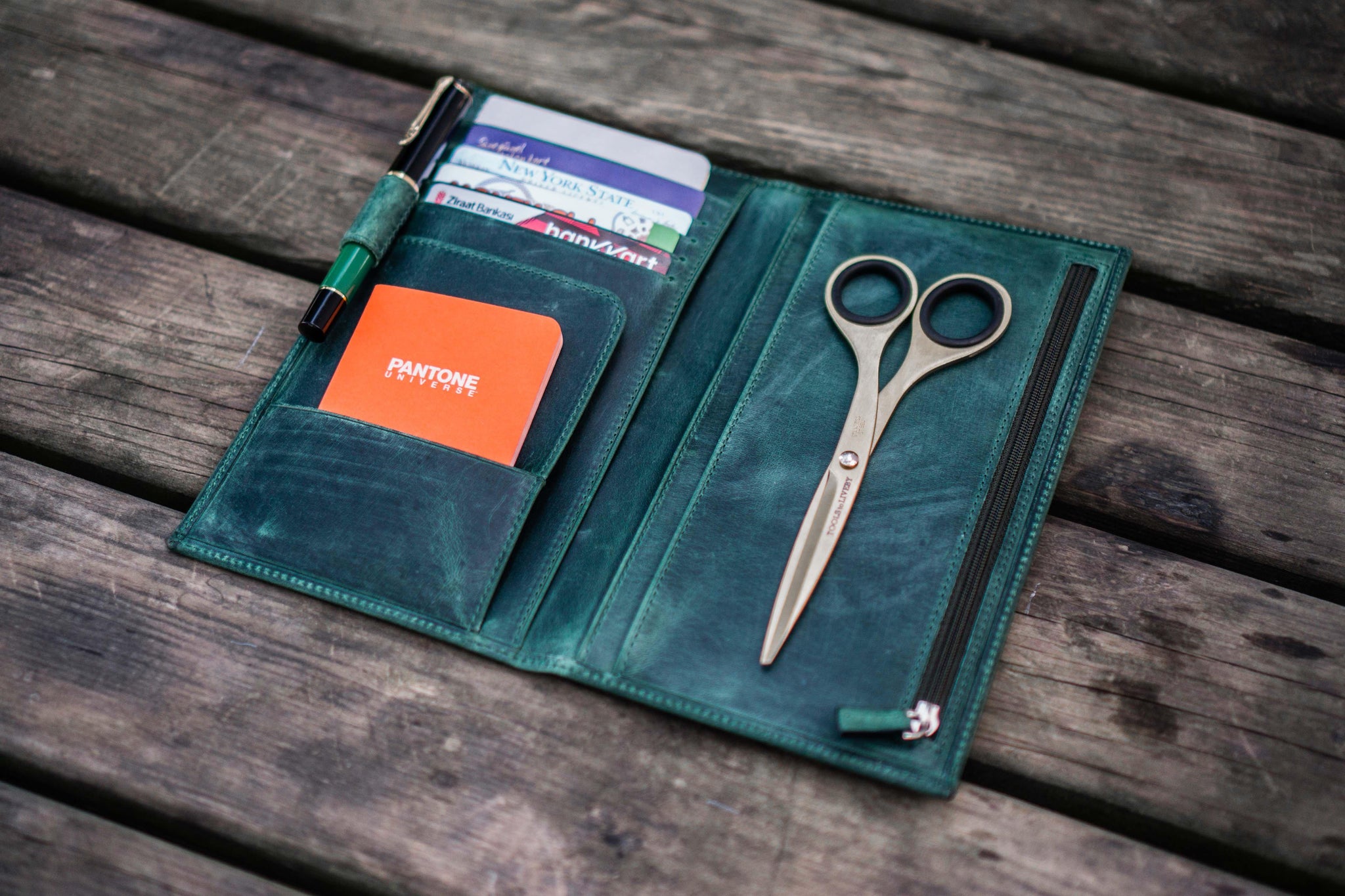 Galen Leather Wallet Insert for Traveler's Notebook Regular Size- Brow