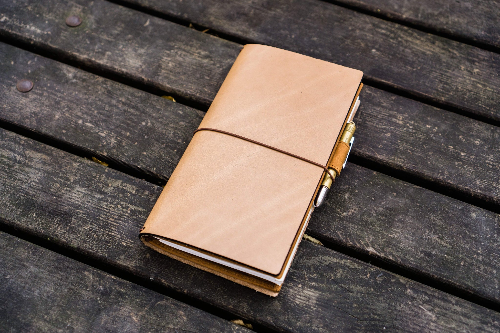 Galen Leather Wallet Insert for Traveler's Notebook Regular Size- Brow