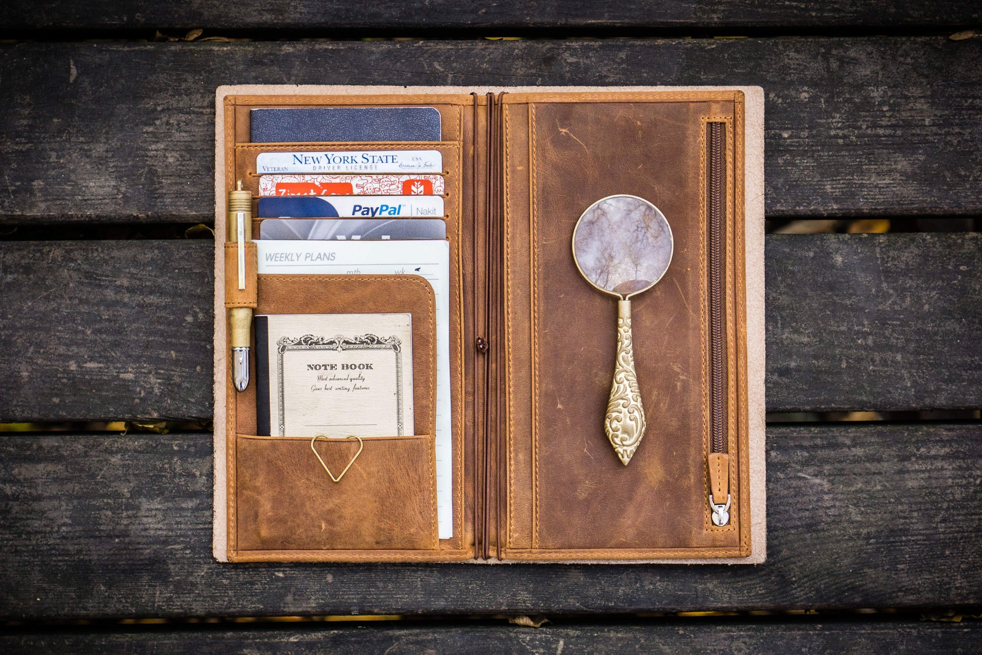 TRAVELER'S COMPANY Passport Leather Journal Starter Kit Blue – Omoi Life  Goods