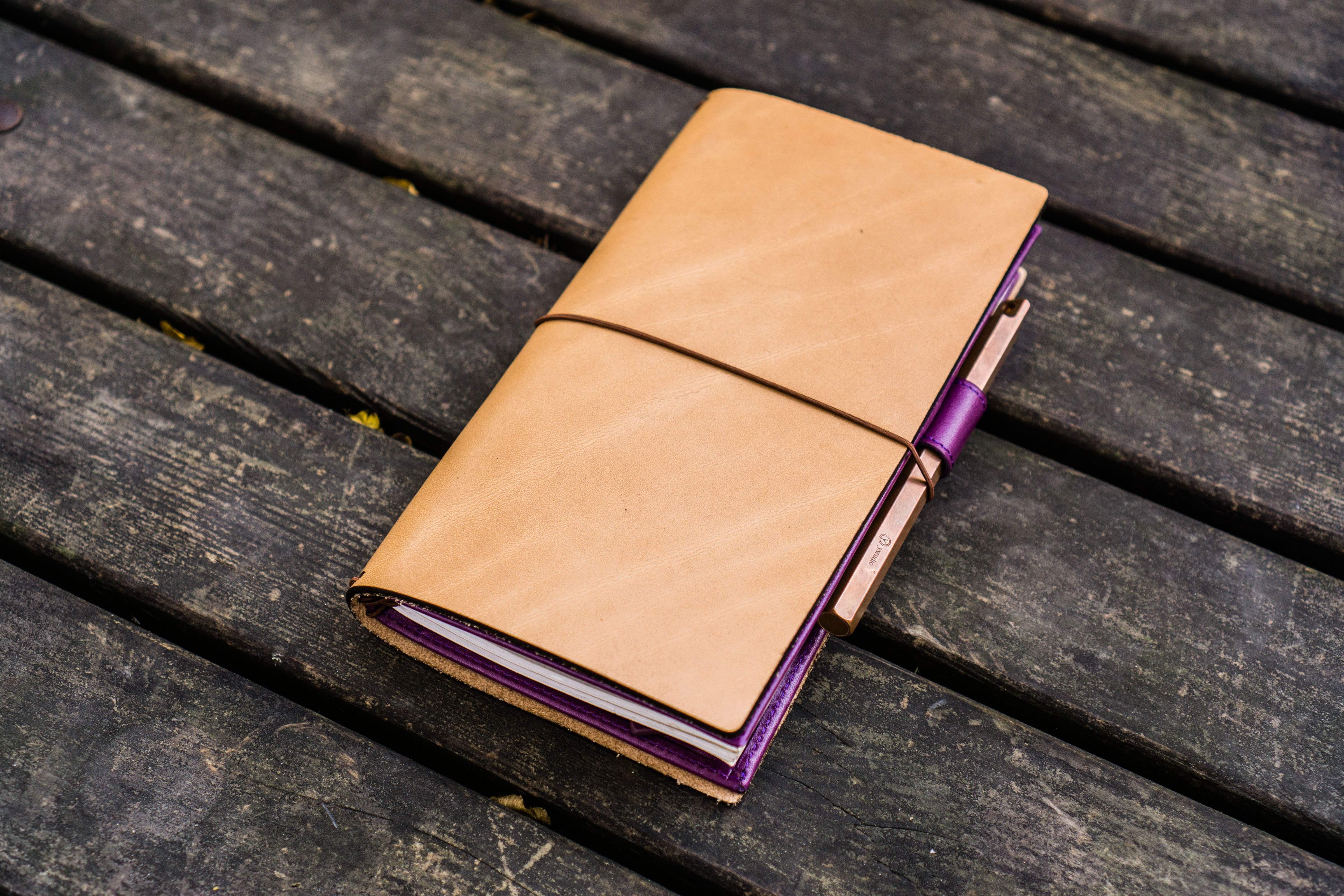 Leather Wallet Insert for Traveler's Notebook Regular Size Purple